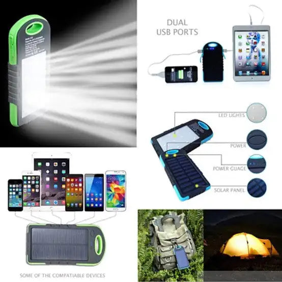 EcoBright Solar PowerBank with Dual USB and 12 LEDs